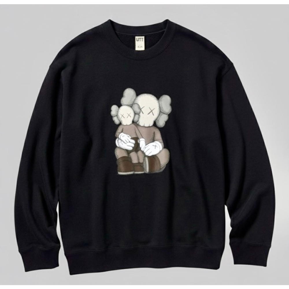 UNIQLO X KAWS Retro Black Sweatshirt 2023 NWT KIDS 120 cm